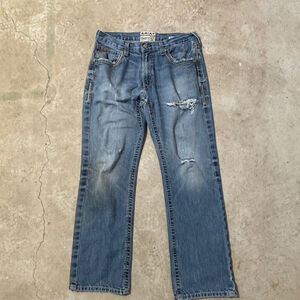 Ariat M5 Jeans Blue Men’s Size 34 Straight Leg Country Western Cowboy STAINS